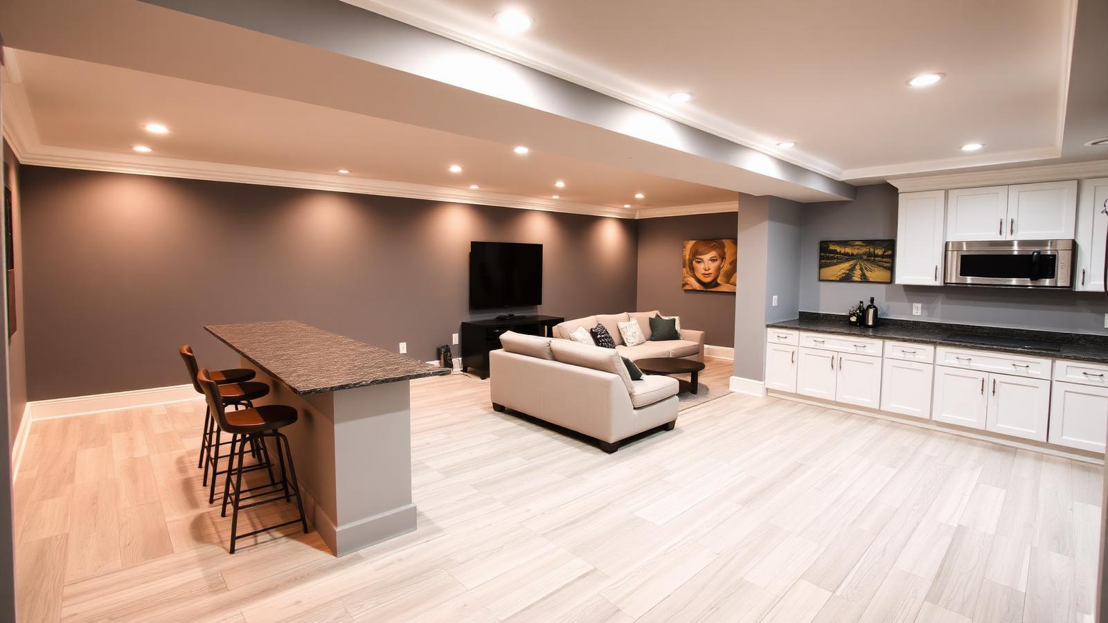 Finished basement remodel in Atlanta by KD Pro Handyman