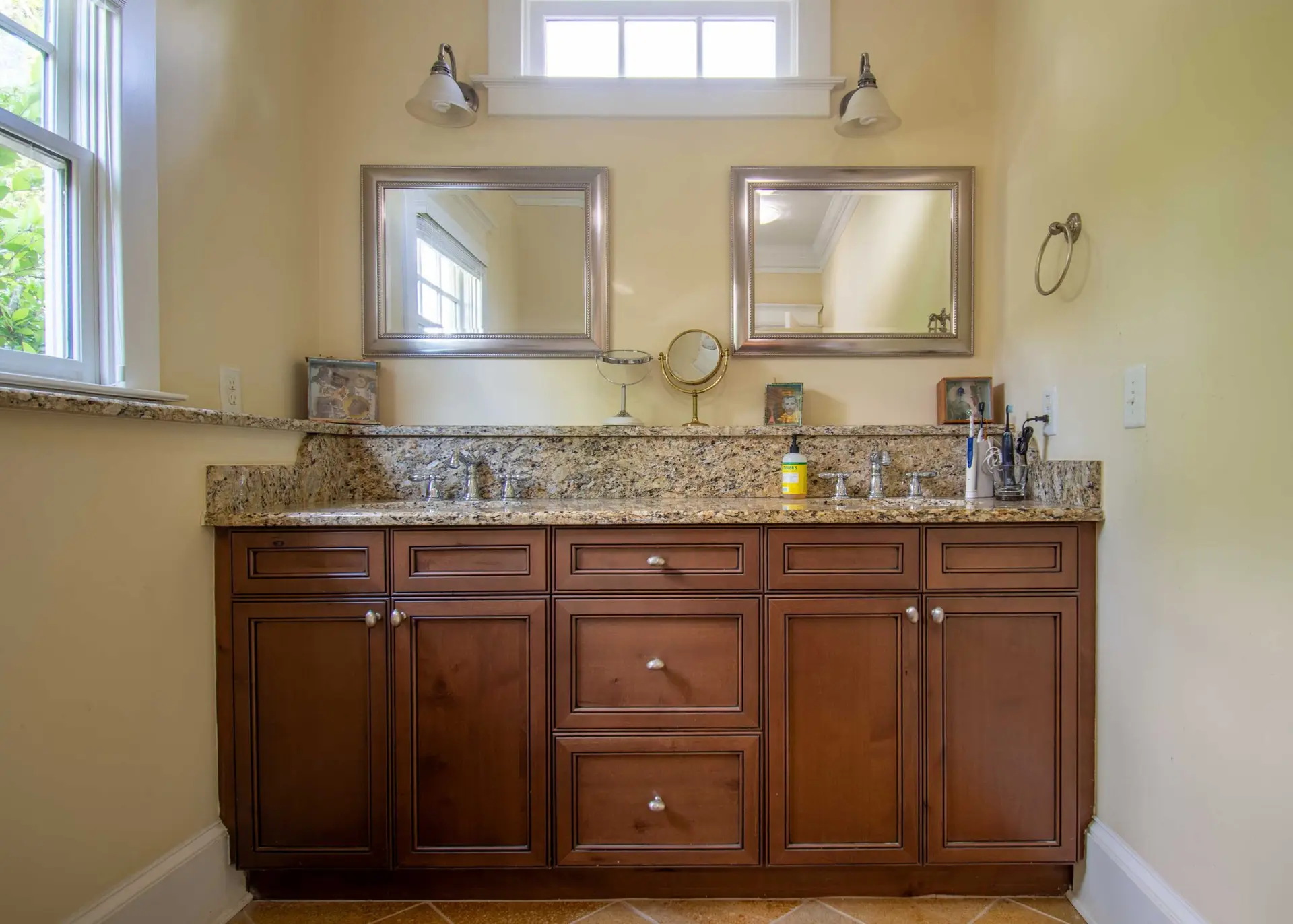 Classic bathroom with granite countertop remodel in Decatur GA