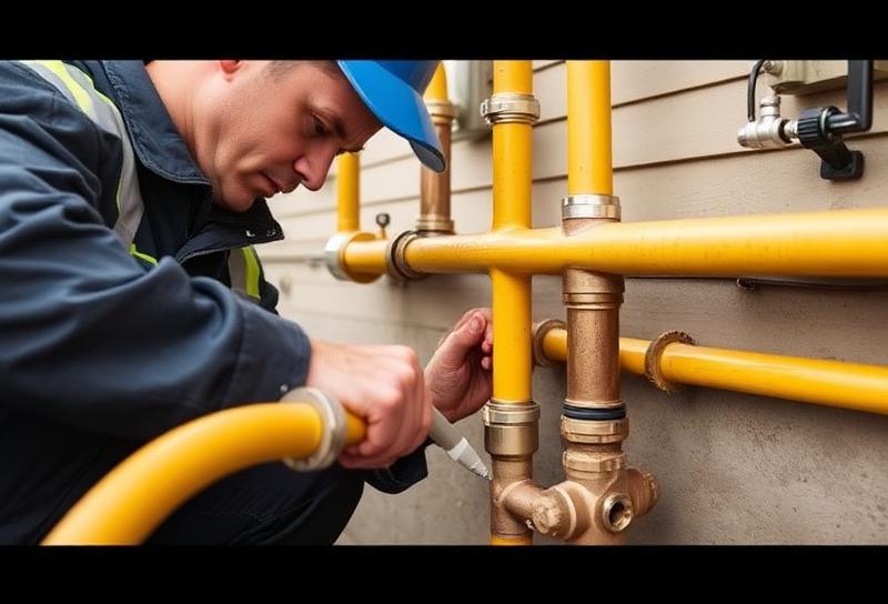 Gas line repair for home appliance