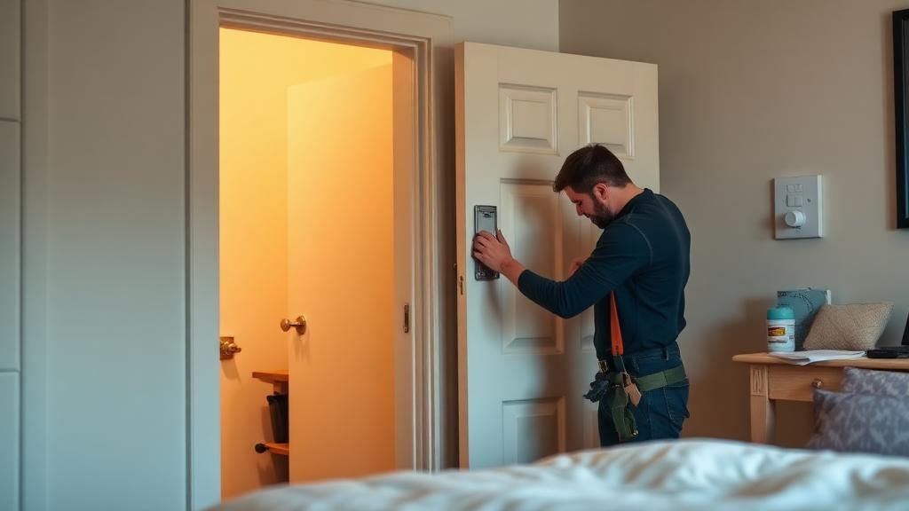 Guest room door and outlet repairs