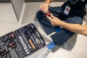 Handyman working on home repairs