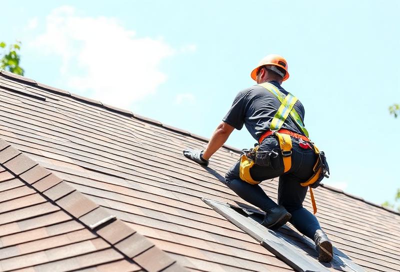 Roof repair work on an Atlanta home